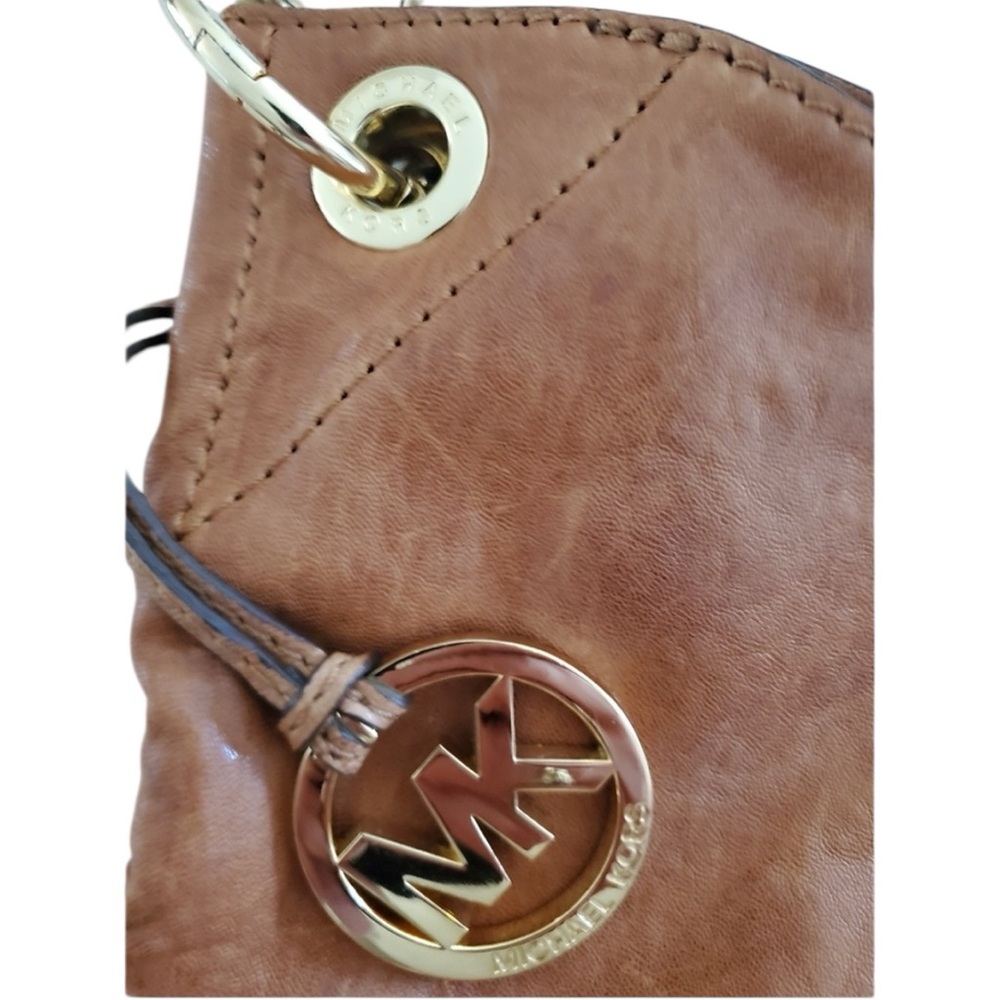 EUC Michael Kors Uptown Astor Brown Hobo Bag Boho style gold hardware - Picture 9 of 13